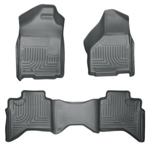 Dodge Ram 2500 Floor Liners - Front + Rear - Husky Liners - WeatherBeater Combo - Gray - `03-`08